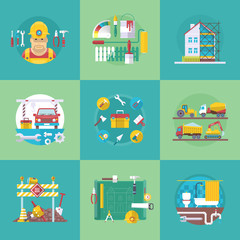 Vector constructing, industry of building and development set for web design and mobile apps.