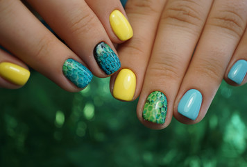 Awesome nails and beautiful clean manicure. Nails are natural. Manicure is made using nails drill machine.