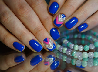 Amazing nails and beautiful clean manicure. Nails are natural. Manicure is made using nails drill machine.