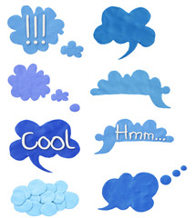 A big set of a colorful plasticine banners.