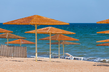 sun umbrella  on a sea beach