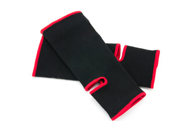 Elastic ankle support on white