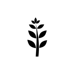 Silhouette of a tree isolated on white background