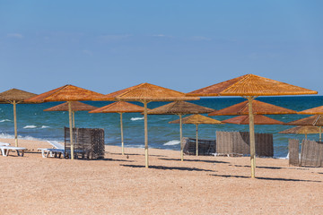 sun umbrella  on a sea beach