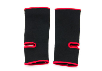 Elastic ankle support on white