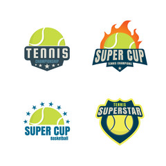 tennis logo set,championship,tournament,decal,vector illustratio