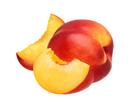 Peach fruit isolated on white background cutout