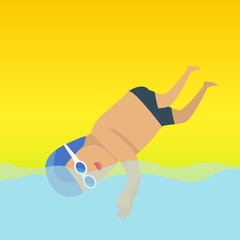 Swimming Man, Sports Banner