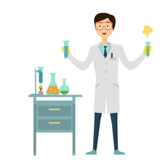 Chemistry Banner Concept Flat Style