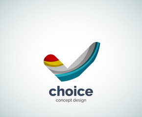 Vector choice concept, tick logo template