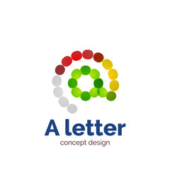 Vector modern minimalistic dotted letter concept logo