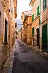 Fototapeta na wymiar a typical village alley in majorca, soller