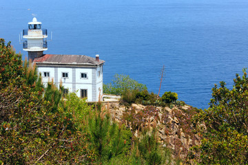 Fototapeta na wymiar Lighthouse Getaria on Mount San Anton, Spain, Basque Country.
