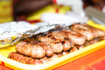 pork balls placed in a tray.