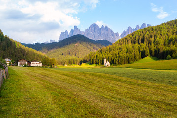 Santa Maddalena church in Val di Funes valley