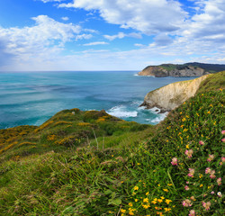 Fototapeta premium Summer ocean coastline view (Spain).
