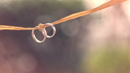 Wedding rings on a string