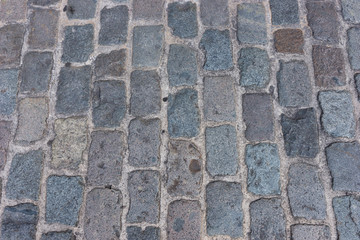 Background of old cobblestone pavement