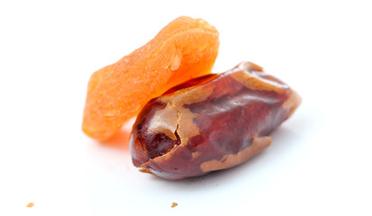 dried apricotand and dates date isolated