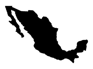 Mexico Map Silhouette - 122343971