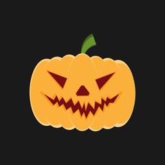 Isolated pumpkin head. Vector illustration.