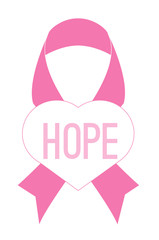 Flat design pink ribbon