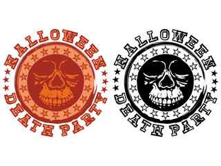 stamp skull halloween