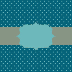 Frame on the paper background with polka dots. Vector illustrati