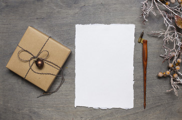 Christmas gift with handmade paper