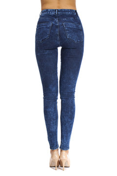 Female body part denim jeans, back view