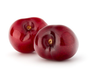 Sweet cherry berries isolated on white background cutout