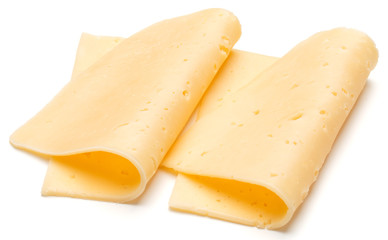 cheese slices isolated on white background cutout