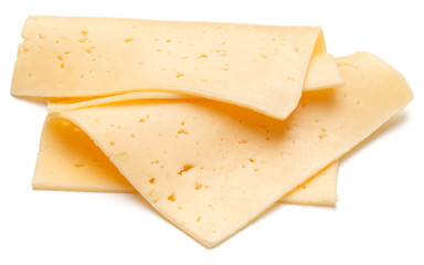 cheese slices isolated on white background cutout