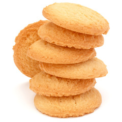 stacked short pastry cookies isolated on white background