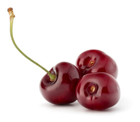 Sweet cherry berries isolated on white background cutout