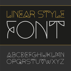 Obraz premium Vector linear font - simple and minimalistic alphabet in line style