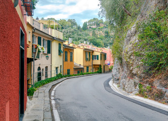 Old houses in the resort town Portofino.