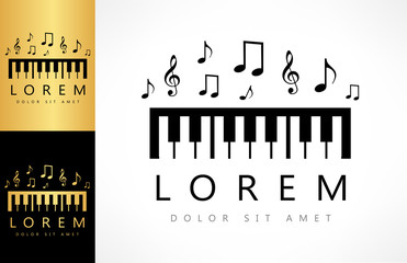 Naklejka premium piano key logo