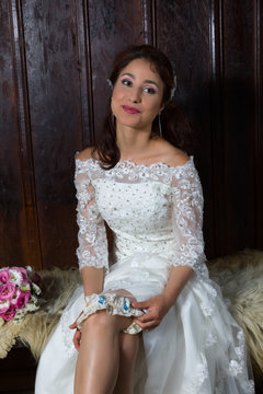 Bride With Blue Garter