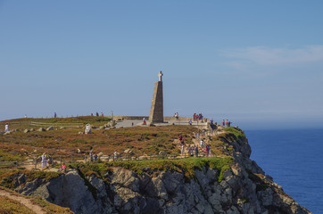 Cross monument and viewpoint at Cabo da Roca (Cape Roca), Portugal