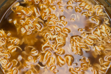 instant noodles with beef flavor sauce