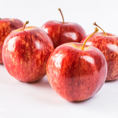 Red apple placed on a white background