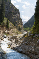mountain river flowing in the mountains