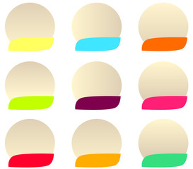 Collection of badges in different colors