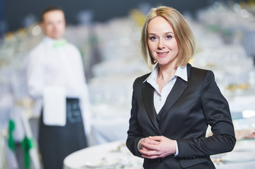 Catering service. Restaurant manager portrait