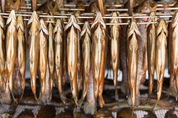 smokehouse with smoked fish