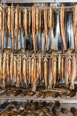 smokehouse with smoked fish