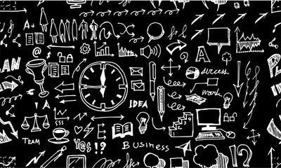 hand-drawn doodle seamless pattern with arrows