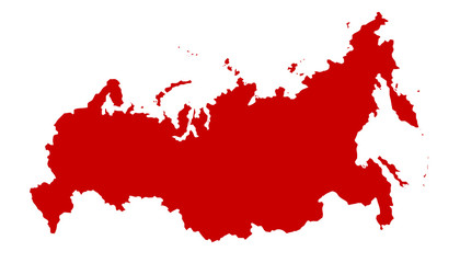 Russian Red Silhouette Map