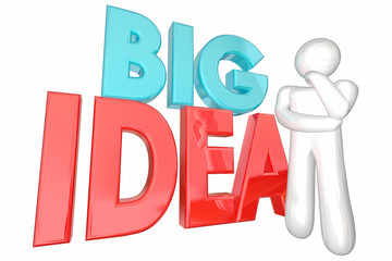 Big Idea Creative Thought Thinker Person Words 3d Illustration